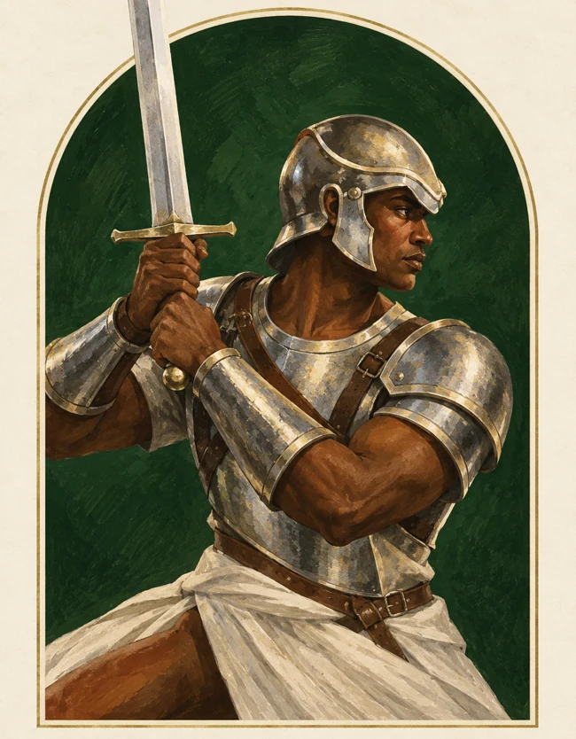 Representação artística de Ogum presente no ebook