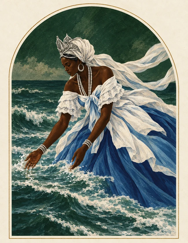 Representação artística de Yemanjá presente no ebook